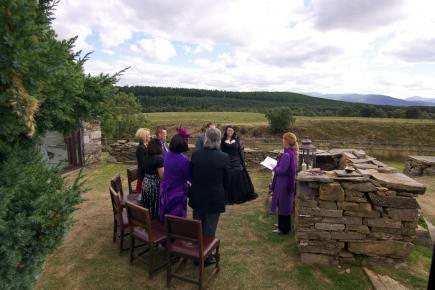 Outdoor ceremony with celebrant